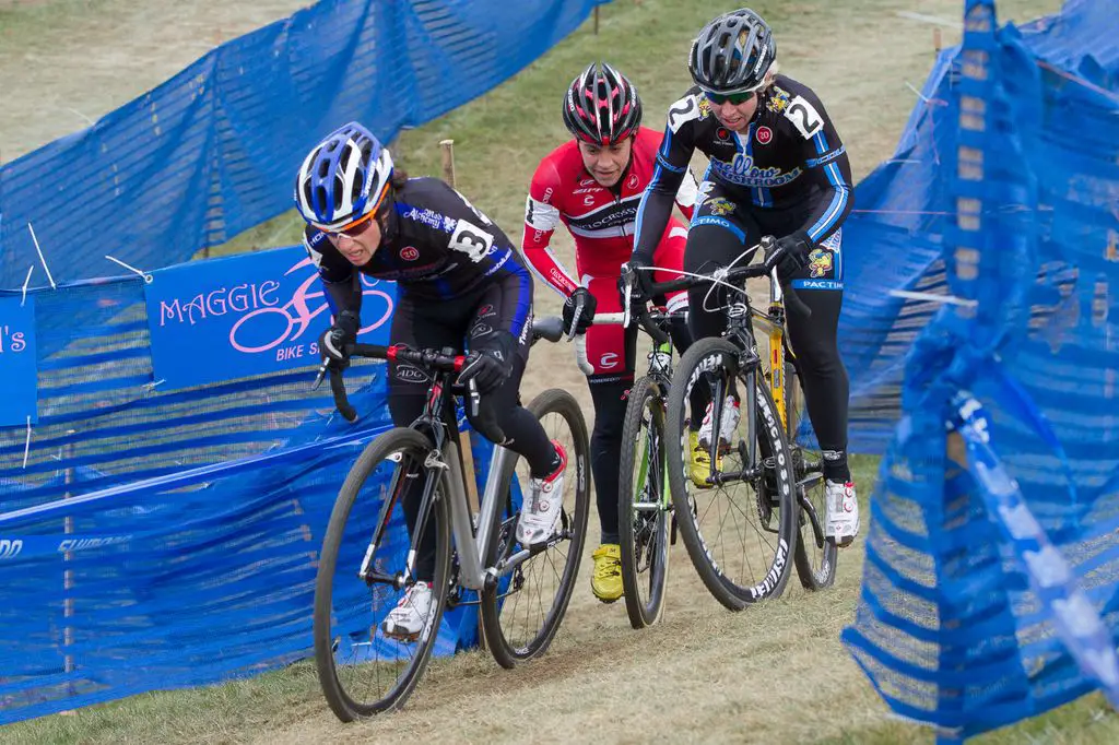 Kemmerer, Van Gilder, and Anthony sprint up a punchy climb, working to bring Anderson back. © Todd Prekaski