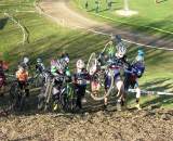 Elite women take the run-up. Baystate Cyclocross, Day 1. ? Paul Weiss     