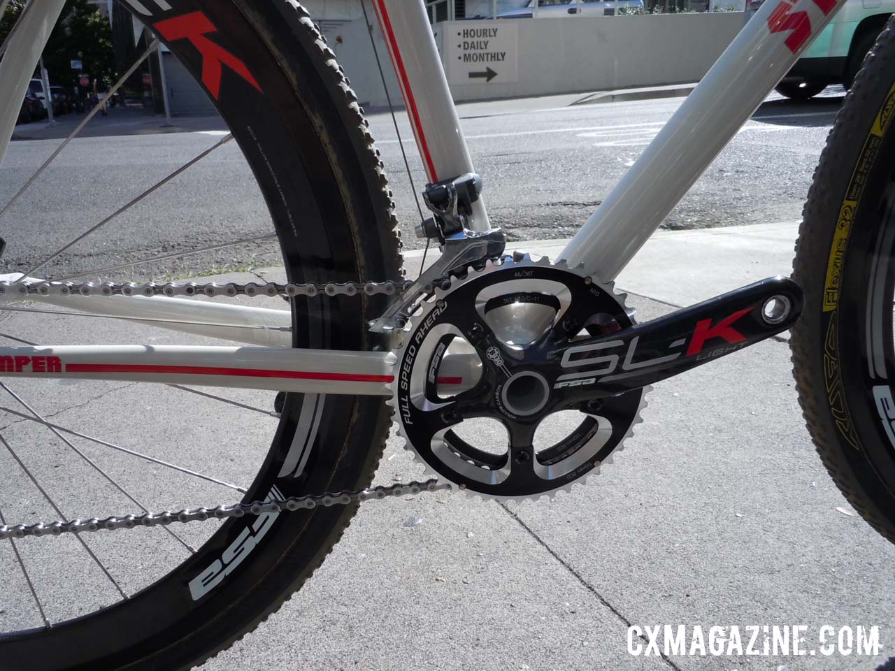 FSA SL-K carbon cranks adorn both bikes. Berden opts for a compact 46/36 double ring on his training and pit bike.