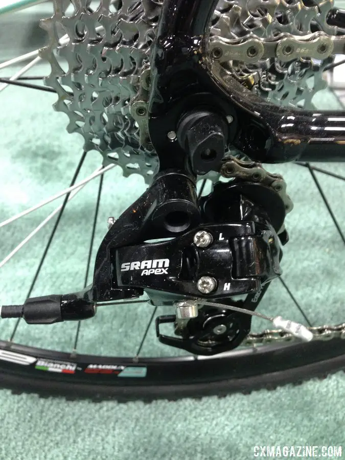 The Apex Wifli medium cage rear derailleur offers a low gear and versatility. © Cyclocross Magazine