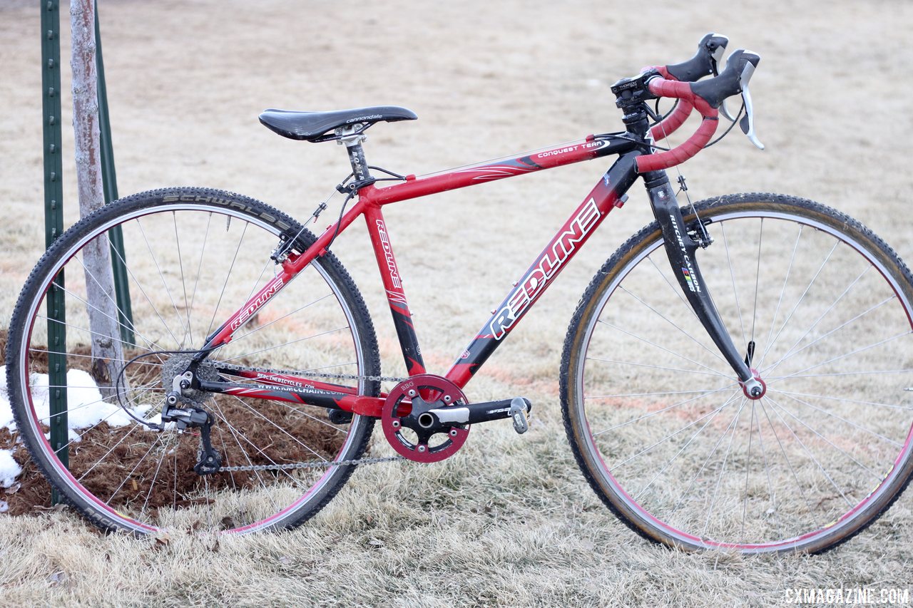 Junior 9-10 Men\'s winner Paul Haley\'s Redline Conquest Team. © Cyclocross Magazine