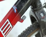 The front derailleur barrel adjuster was left on even though the bike is currently set up with a single front ring. © Cyclocross Magazine