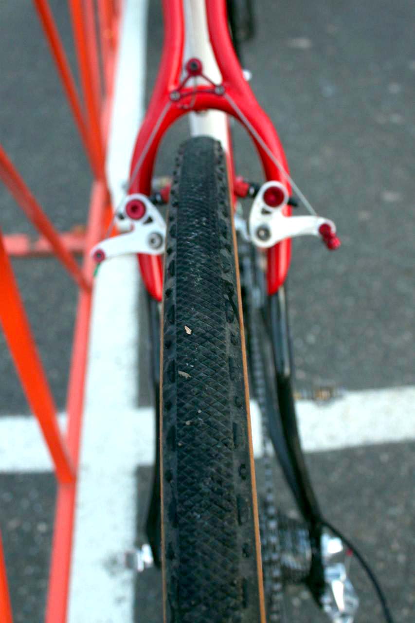 Wells was running a Grifo XS file tread in the rear. ? Cyclocross Magazine