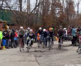 Peter Glassford, the only international competitor for the weekend, takes the holeshot in his qualifying heat at Bilenky Junkyard Cross. Â© Cyclocross Magazine