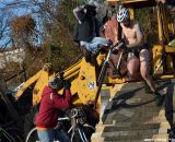 Heading to the finish, winning in the almost nude, at Bilenky Junkyard Cross. © Cyclocross Magazine