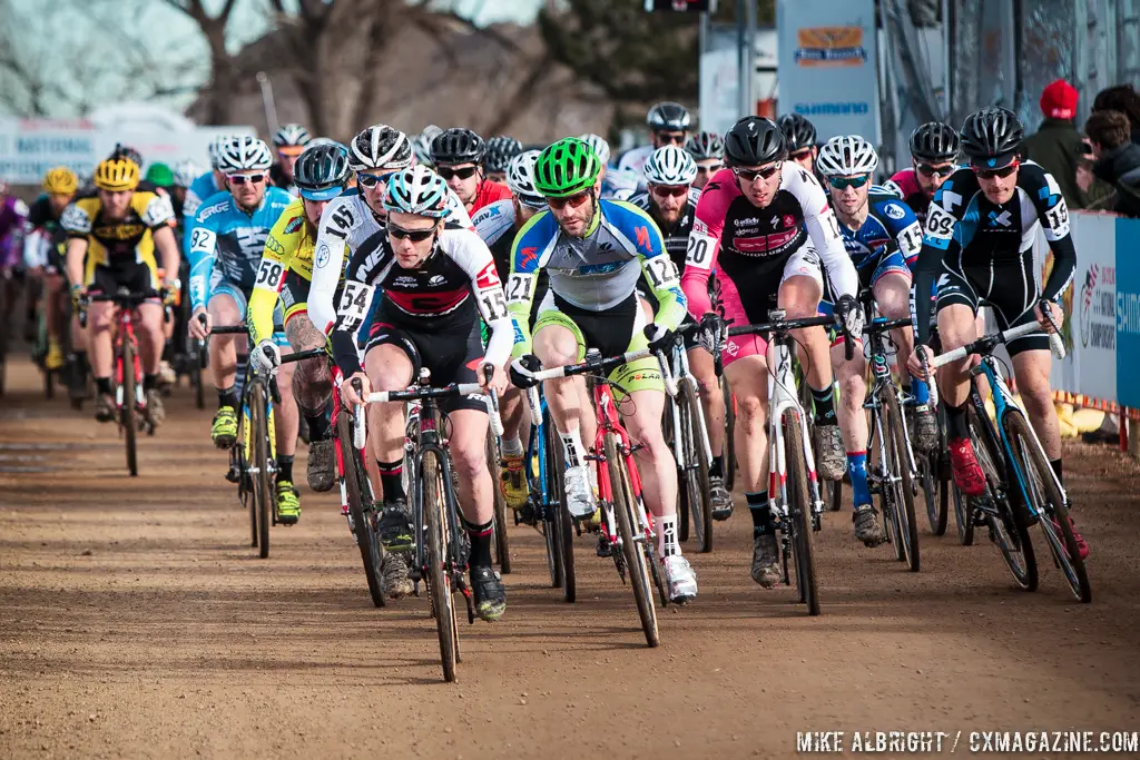 The start of the Men\'s 30-34 race at National Championships 2014. © Mike Albright 