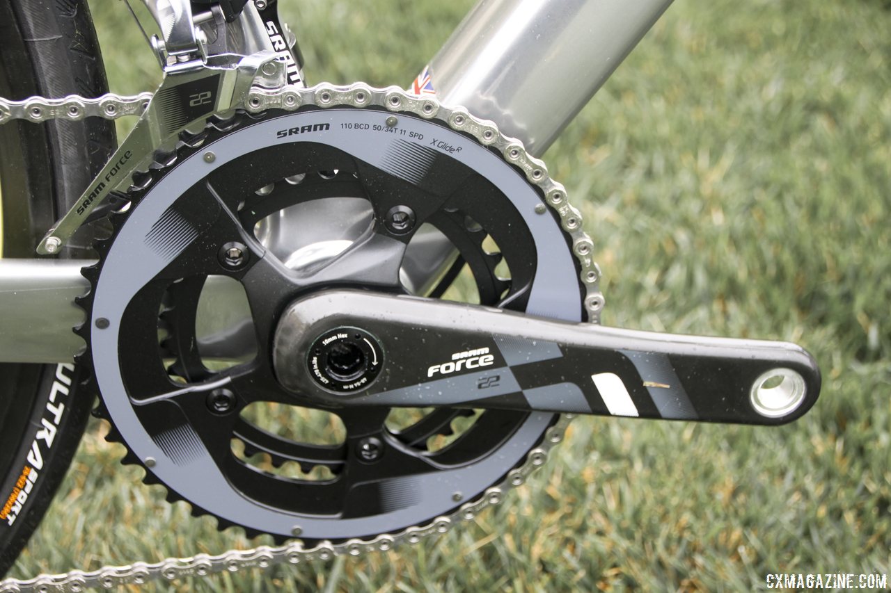 Boardman Bikes\' picks a Force 50/34 compact crankset for wide-range, versatile gearing on the 9.0 and 9.2 models.  © Cyclocross Magazine