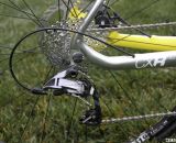 Boardman Bikes' picks a SRAM 11-34 WiFli rear cassette and derailleur for wide-range, versatile gearing on the 9.0 and 9.2 models.  © Cyclocross Magazine