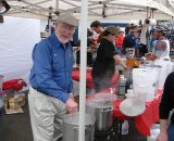 Bob Moore himself out serving oatmeal to cyclocrossers. Photo courtesy