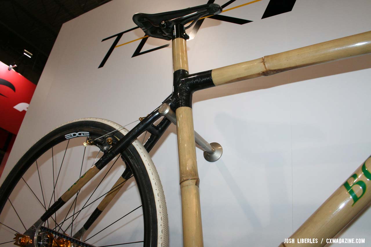 The bamboo tubes and carbon-wrapped joints give Boo bikes an unmistakable look. ©Cyclocross Magazine