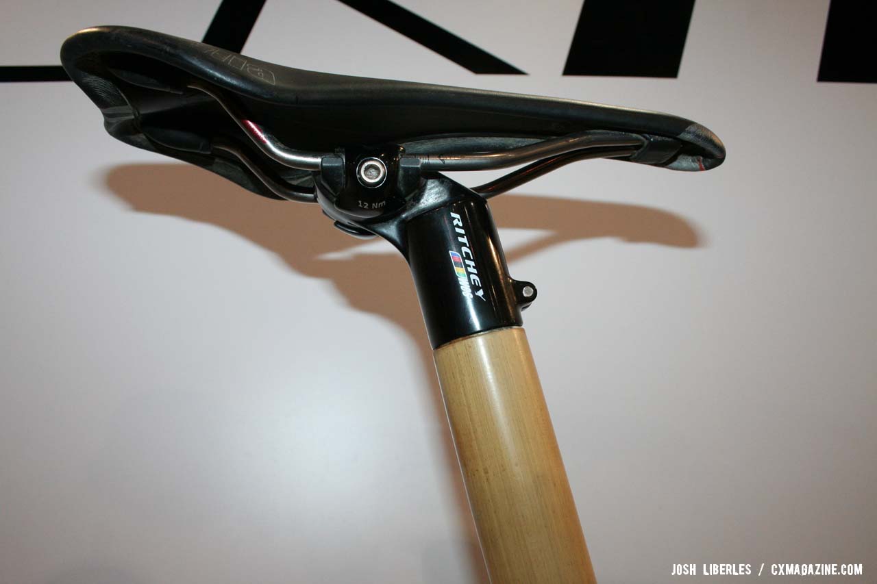 Even the seat mast is cut bamboo grass with a topper. ©Cyclocross Magazine