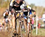 A muddy affair today on parts of the course, made for some good cyclo-cross racing. © 2011 Jody Grigg