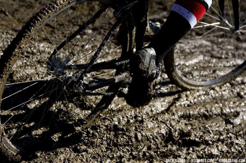 The mud sucked plenty of riders wheels during the day.  © Greg Sailor - VeloArts.com