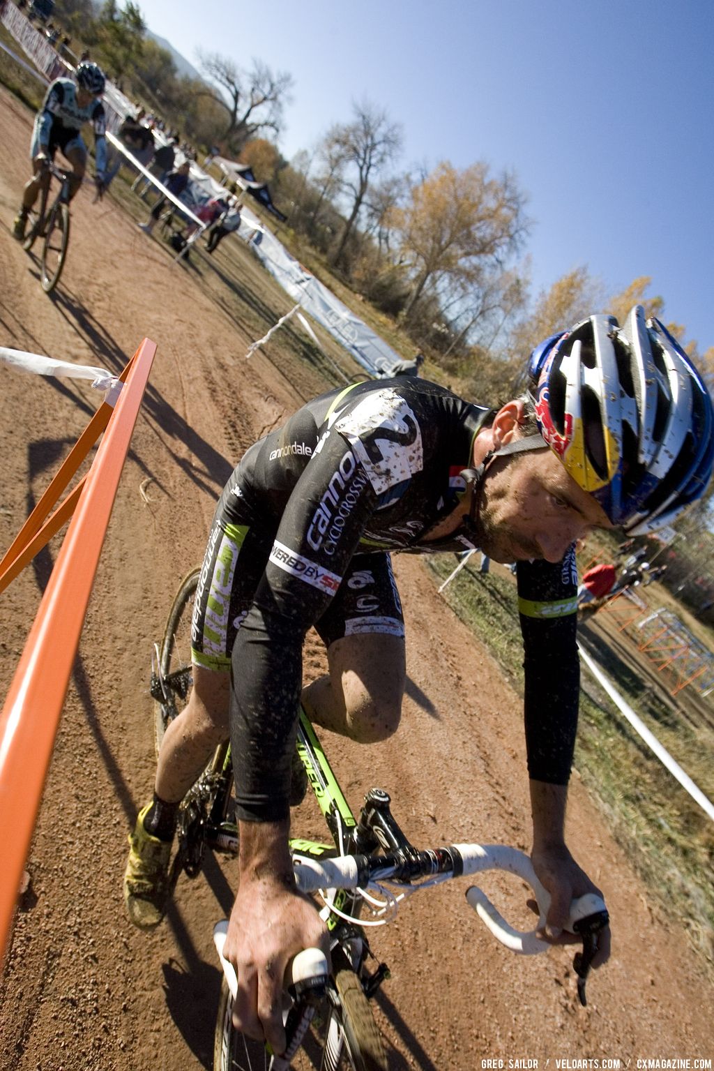 Cannondale rider Timothy Johnson is stalked by winner Ben Berden of team OPS - Capital Ale - Clement, during the Men\'s Elite race.  © Greg Sailor - VeloArts.com