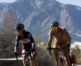 The front range of the Rockies formed the backdrop for riders on the course during the combined race of the Victory Circle Graphix Boulder Cup. © Greg Sailor - VeloArts.com