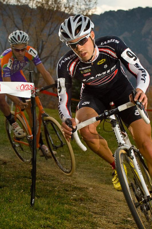 Jesse Anthony, cyclocrosser, gives chase. By Rob O'Dea