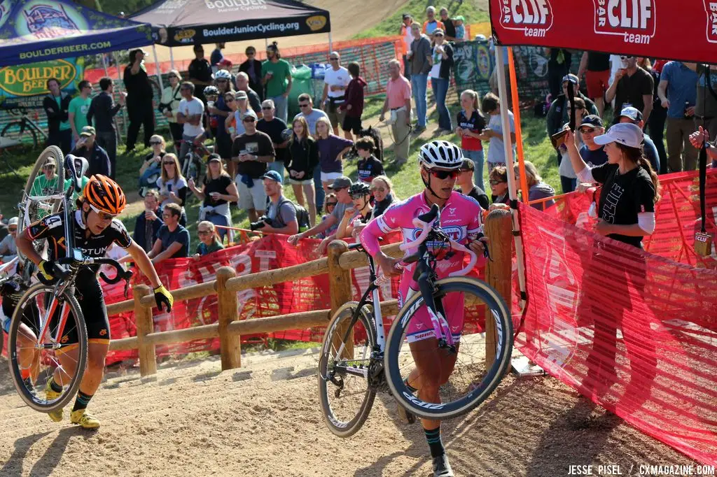 Miller takes the stairs at the Boulder Cup. © Jesse Pisel