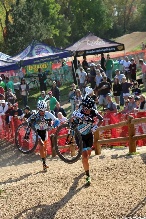 Mani chased by Duke at the Boulder Cup. © Jesse Pisel