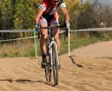 Hitting the sandpit at the Boulder Cup. © Jesse Pisel