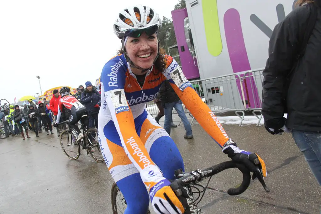 A happy Sabrina Stultiens after the race © Bart Hazen