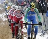 Thijs Al leads a string of riders, beginnning with Jim Aernouts and Kevin Pauwels © Bart Hazen