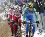 Thijs Al leads a string of riders, beginnning with Jim Aernouts and Kevin Pauwels © Bart Hazen