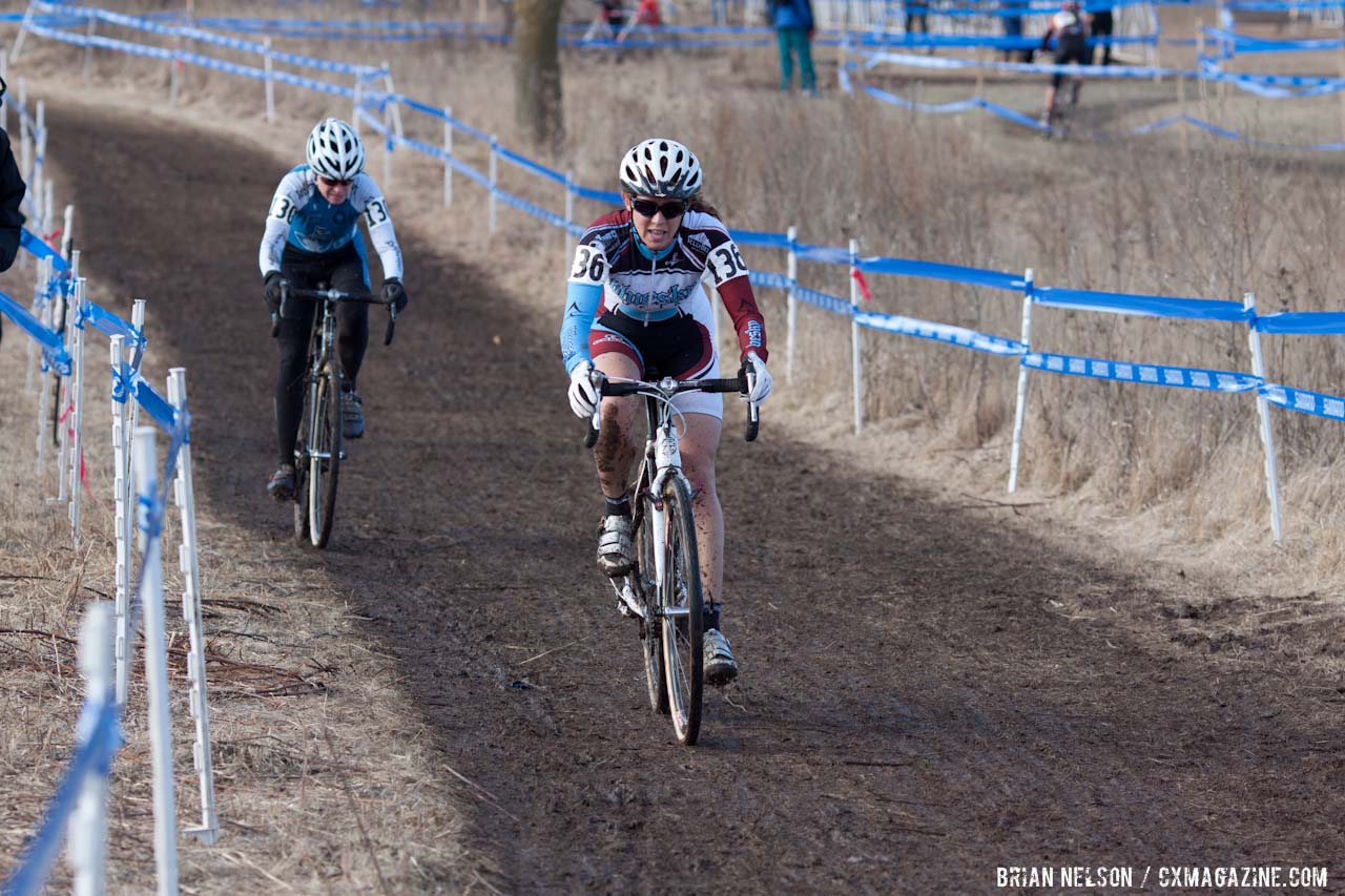 Susan Prieto trying to hold off Deirdre Garvey.  Â©Brian Nelson