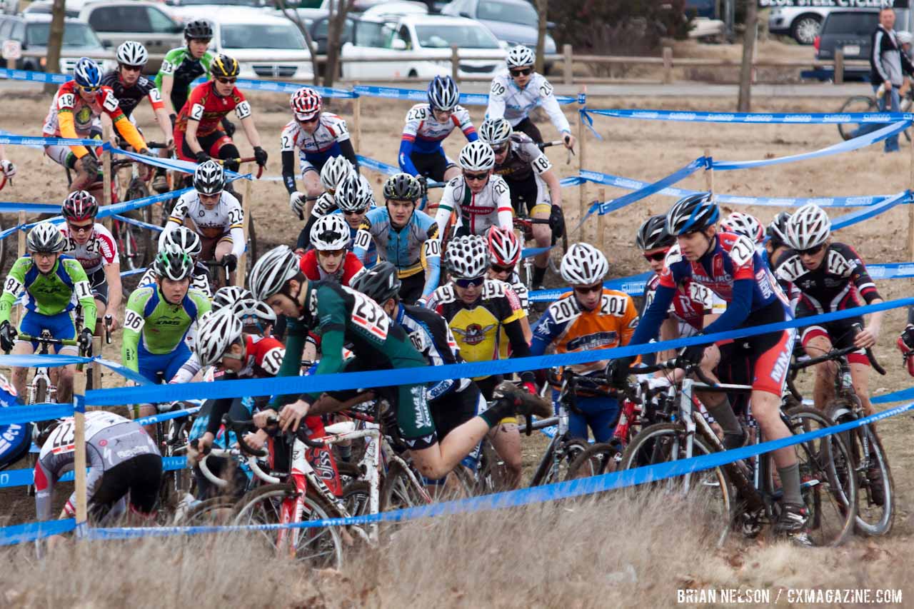 Pile-up on the first lap.  ©Brian Nelson