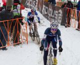 Clement Russo leads Logan Owen in the 17-18 field at the Elite World Championships of Cyclocross 2013. © Brian Nelson