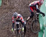 Slick conditions during the men's 40-44 race. ©Brian Nelson