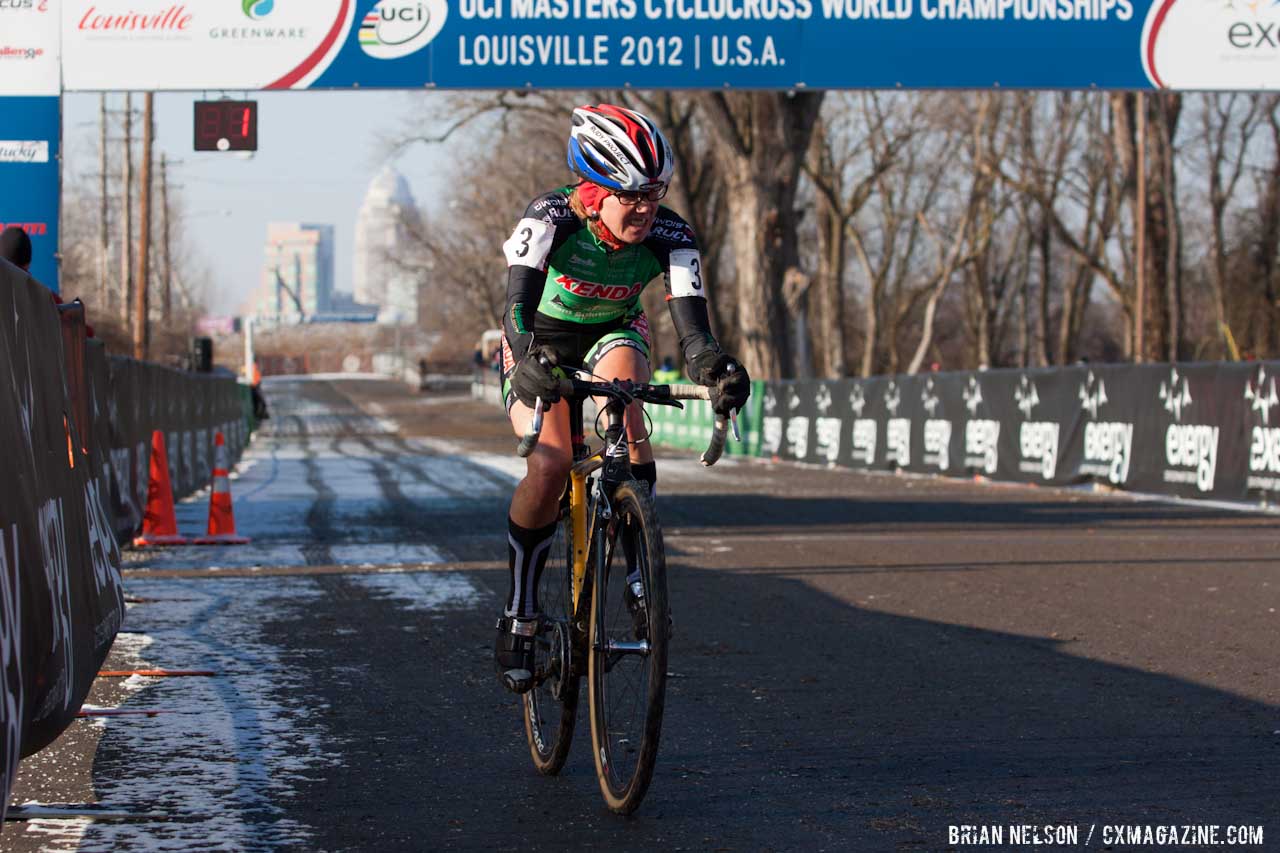 Catherine Walberg with very cold knees.  ©Brian Nelson