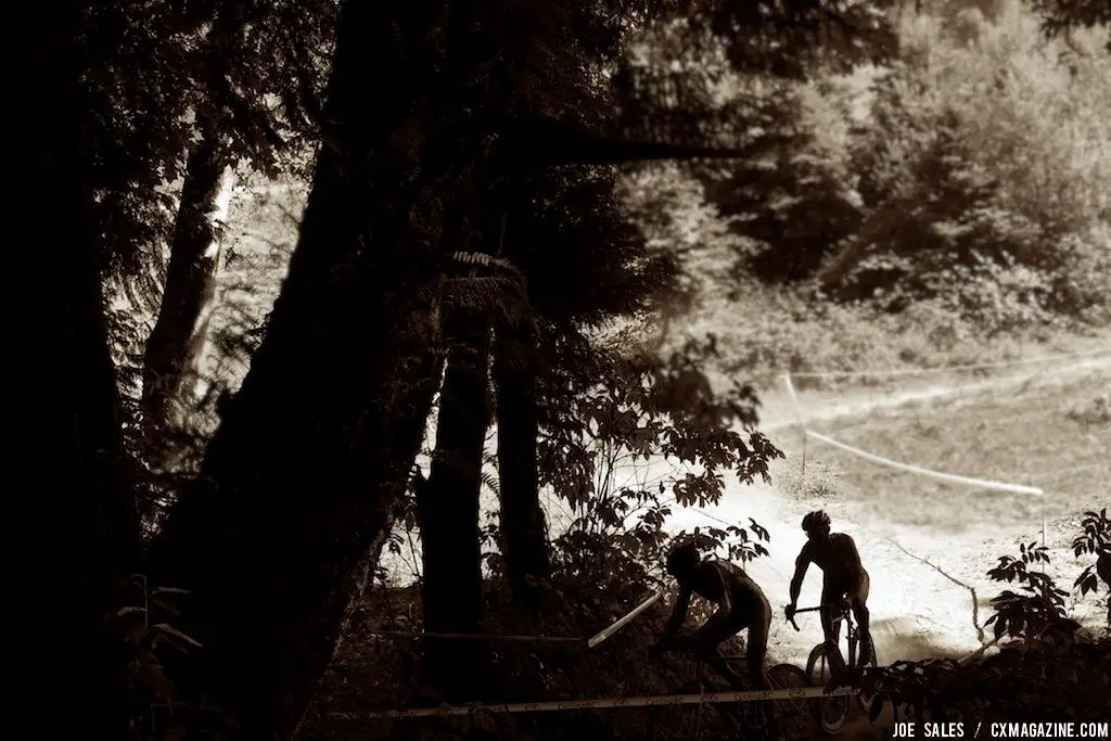 The Langley Cyclocross Classic features fields and woods, as you can see. © Joe Sales