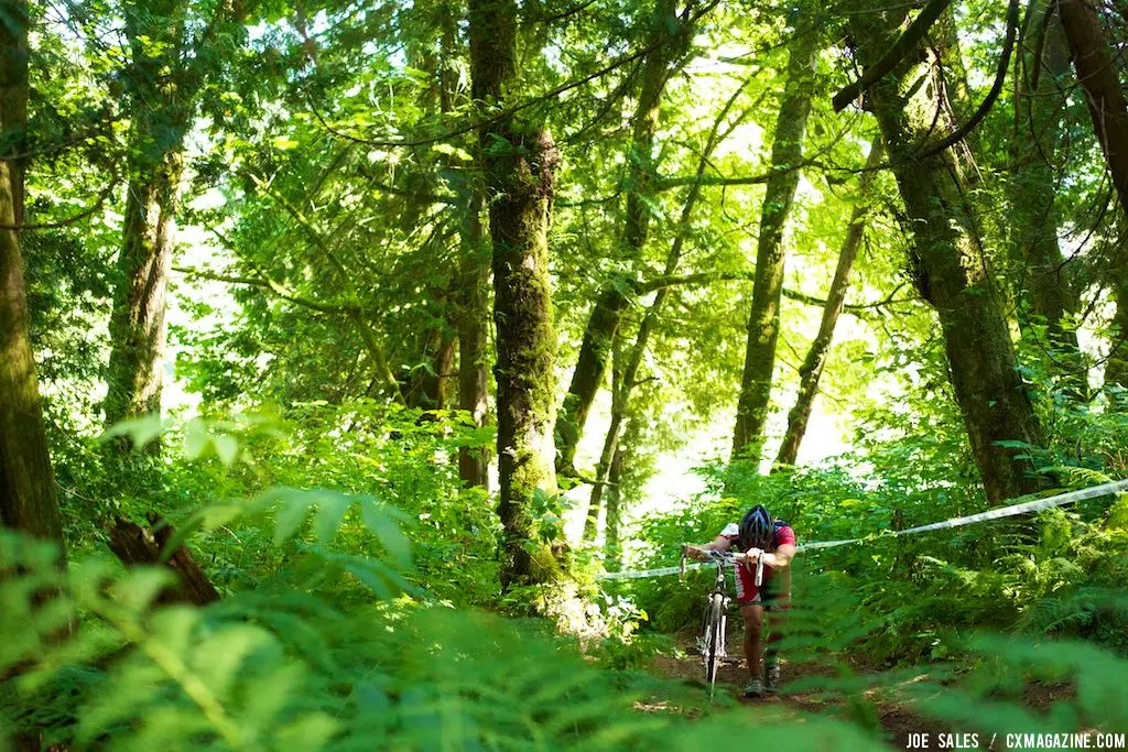 A tired rider trudges up the run-up. © Joe Sales