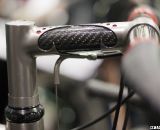 An intricately lugged titanium and carbon stem is the perfect complement to the unique frame. Bruce Gordon Cycles ©Cyclocross Magazine