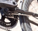 Calfee's new Manta softtail suspension platform features stainless steel-covered carbon trusses that help support and tune the rear triangle and movement. © Cyclocross Magazine