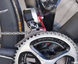 Dura-Ace 9070 Di2 on Calfee's new Manta softtail suspension display road bike. © Cyclocross Magazine
