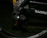 Craig was outfitted with electric Shimano Di2 internals for the evening. by Andrew Yee