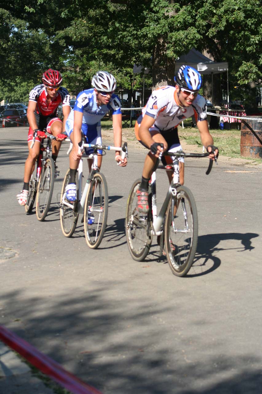 The chase group - (l-r) Grand, Knapp, DeWald. © Jamie Mack