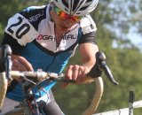 Chris Consorto (Louis Garneau) focuses on his remount after the stairs. © Jamie Mack