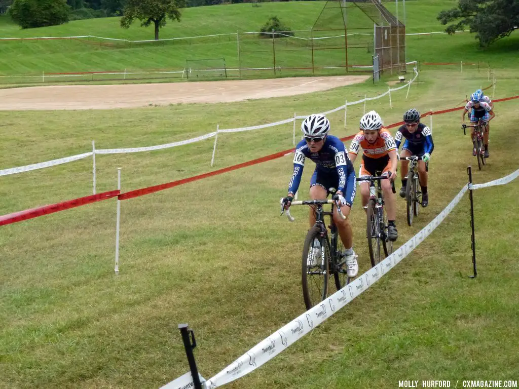 Gabby Day leads the chase group.  © Cyclocross Magazine