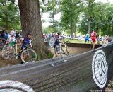 Running around the tree barriers.  © Cyclocross Magazine