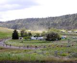 The field sweeps along the gravle road ? Pat Malach, Oregon Cycling Action