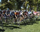 Cat 4 Women get underway at the Chicago Cross Cup at Hopkins Park in Dekalb Illinois. ©  Aaron Johnson.