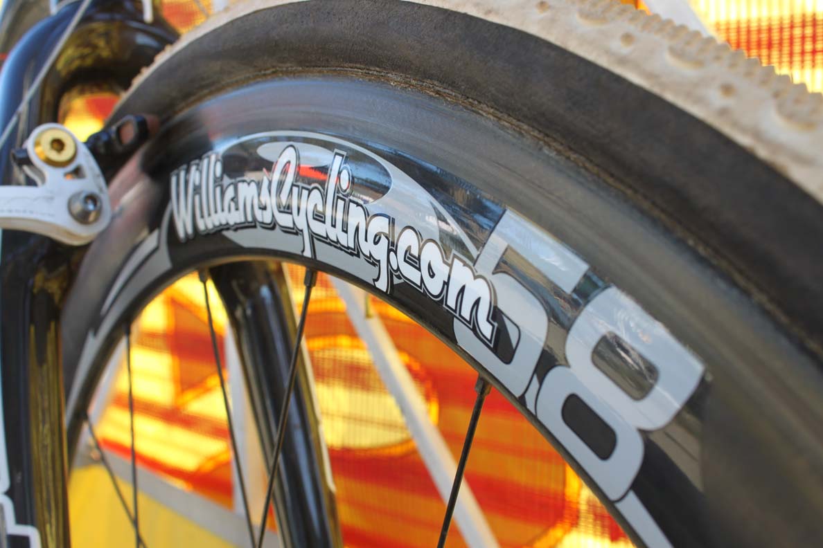 Jones was riding Williams Cycling's 58mm carbon tubulars at Golden Gate. ? Cyclocross Magazine