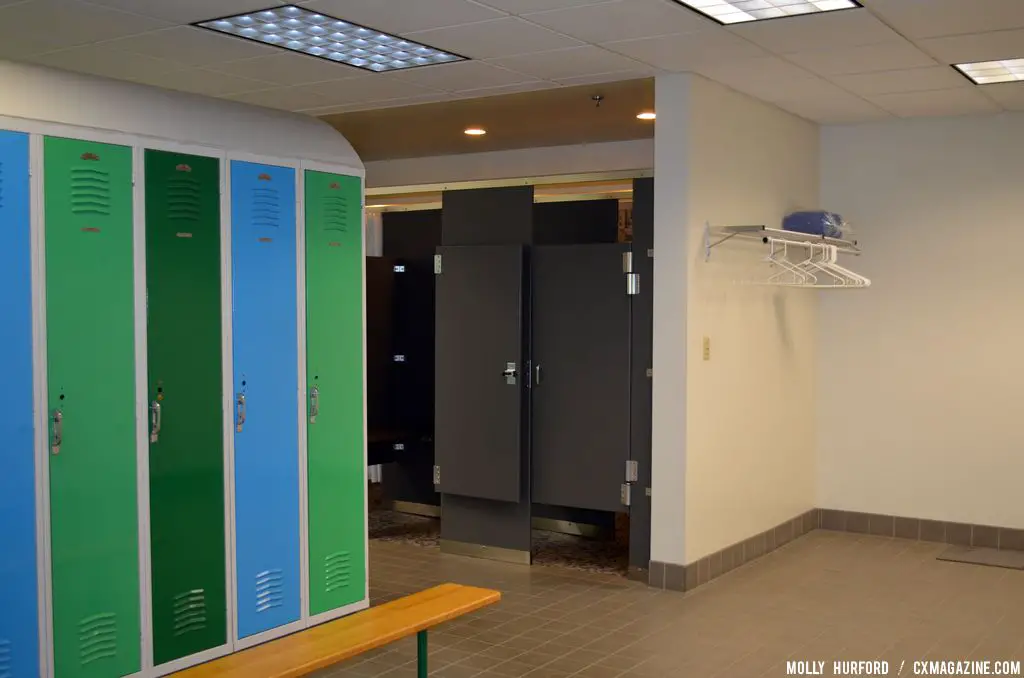 Locker room for employees who bike commute to work. © Cyclocross Magazine