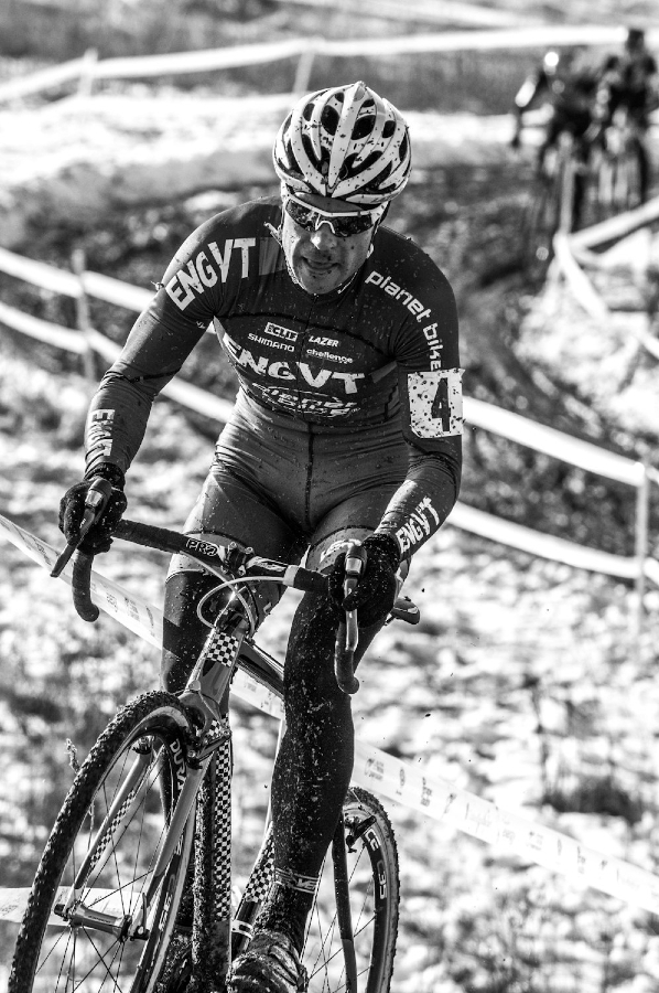 Jonathan Page out in front at the 2013 Cyclocross National Championships. © Chris Schmidt