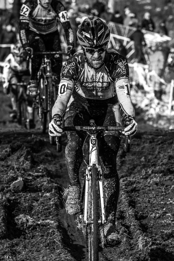 Looking for the right line in the rut at the 2013 Cyclocross National Championships. © Chris Schmidt