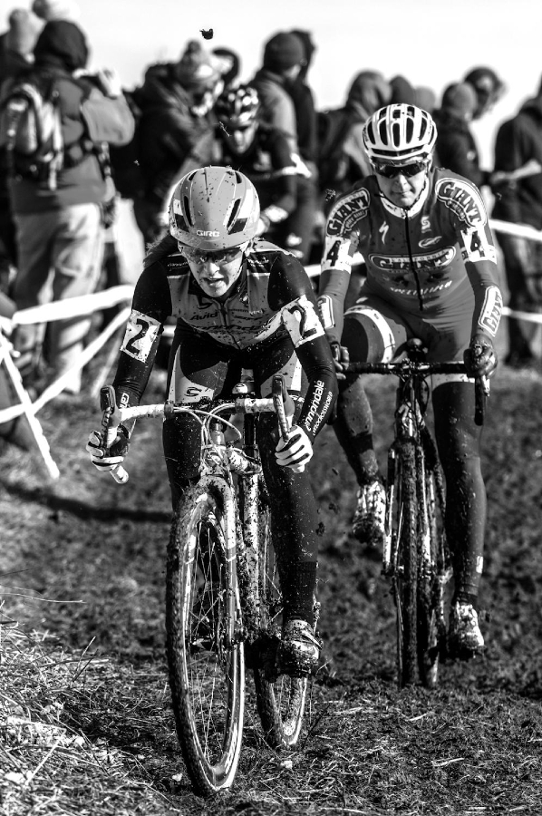 Kaitie Antonneau leads the charge at the 2013 Cyclocross National Championships. © Chris Schmidt