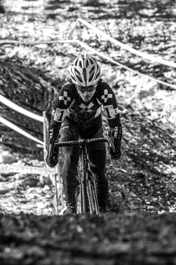 Compton builds her lead at the 2013 Cyclocross National Championships. © Chris Schmidt