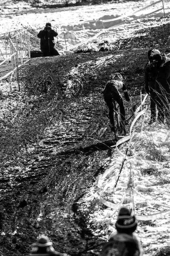 Up, up, up the hill again at the 2013 Cyclocross National Championships. © Chris Schmidt